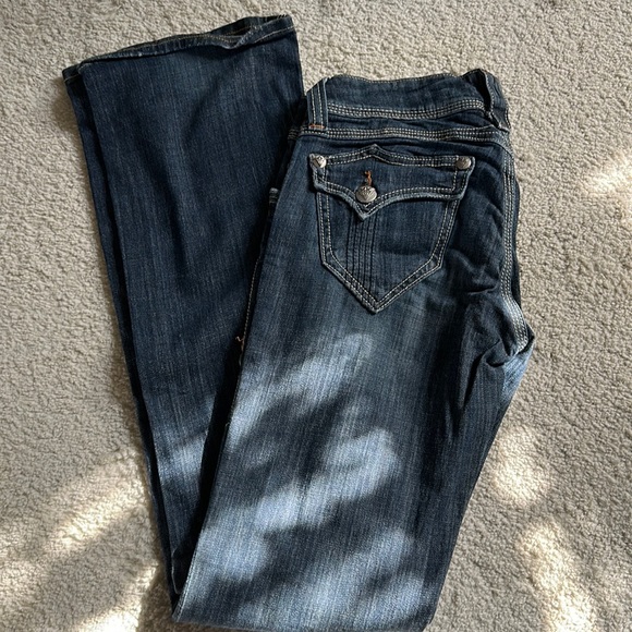 Jean Bootcut Sang Real By Miss Me - Taille 28 - Délavé Foncé Poches Ornées - Stretch - Occasion Très Bon état